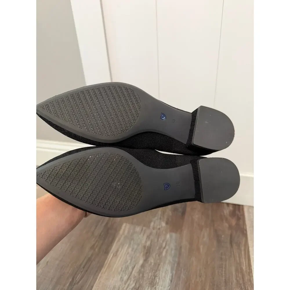 Rothy's High Point Heels Womens size 10 Black Slip On Block Classic Staple EUC